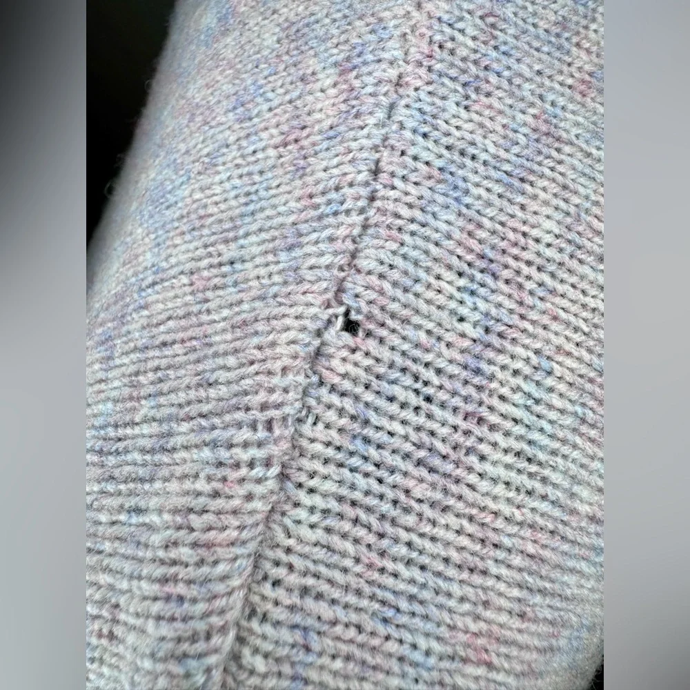 J. CREW 100% Wool Zippered Crew Neck Sweater Multicolor Lilac Women's Size Small
